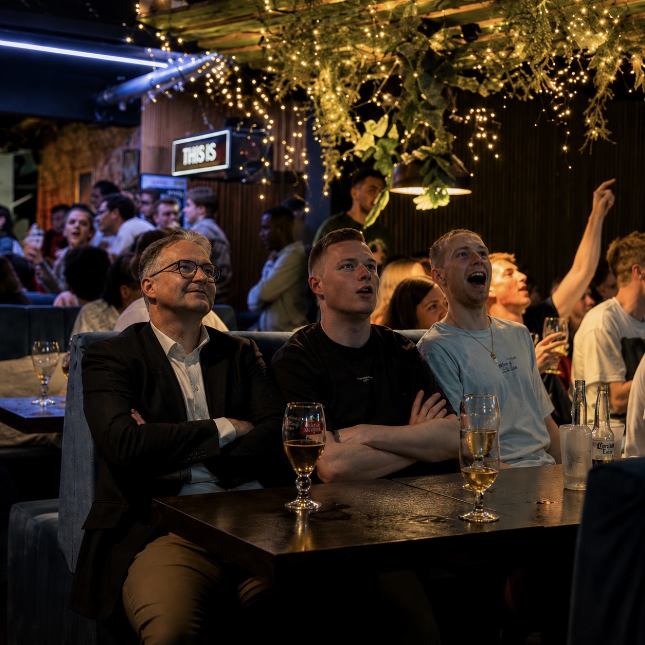 Guests watching sports match inside DownTown