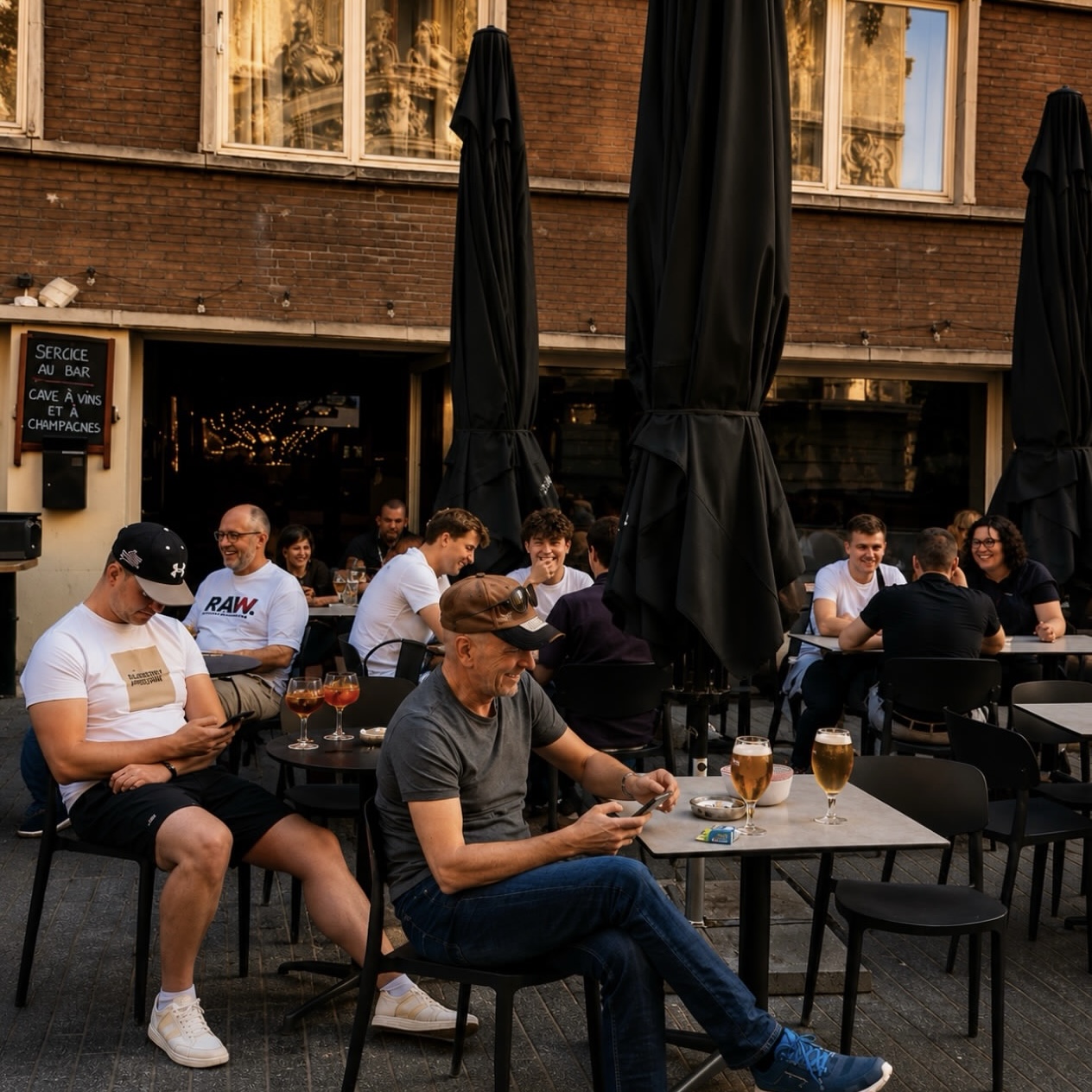 Guests enjoying drinks on DownTown outdoor terrace